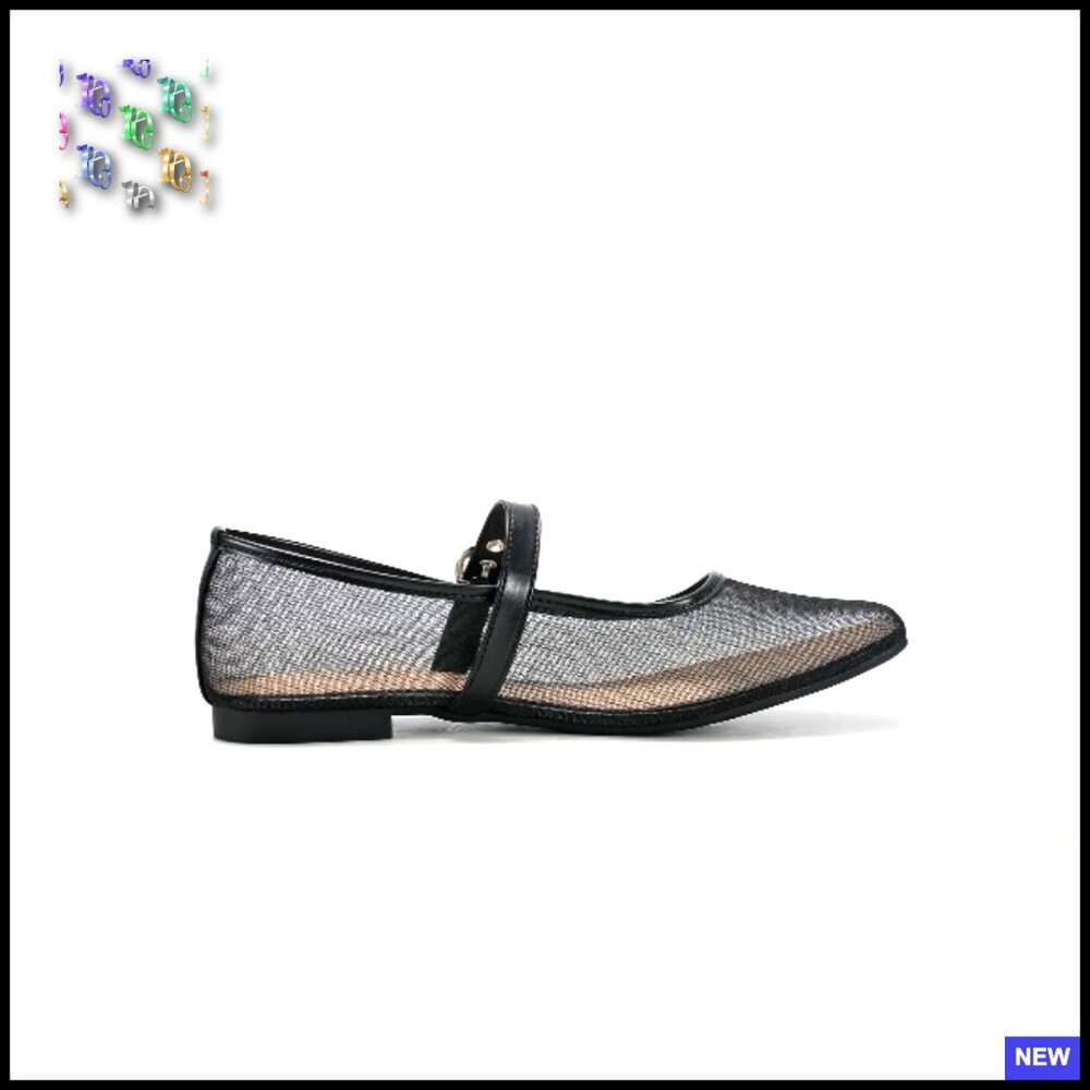 Mesh Ballet Flats Mary Jane Slip On Animal Print Elegant Breathable Casual Shoes - Picture 7 of 7